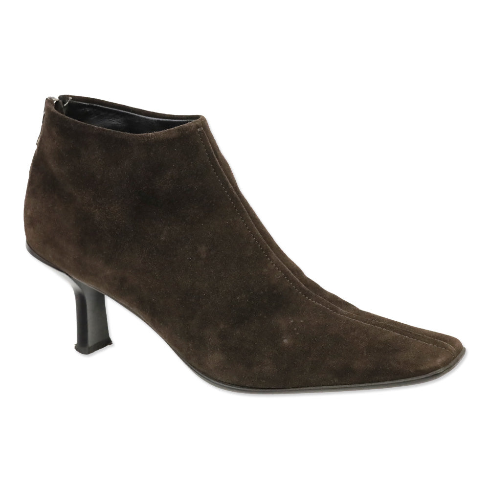 Prada Brown Suede Ankle Booties