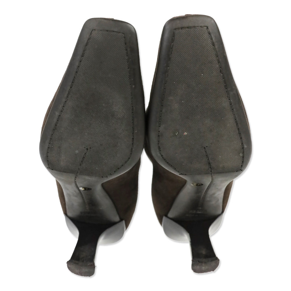 Prada Brown Suede Ankle Booties