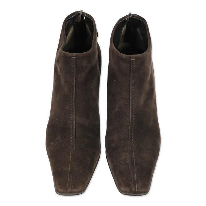 Prada Brown Suede Ankle Booties