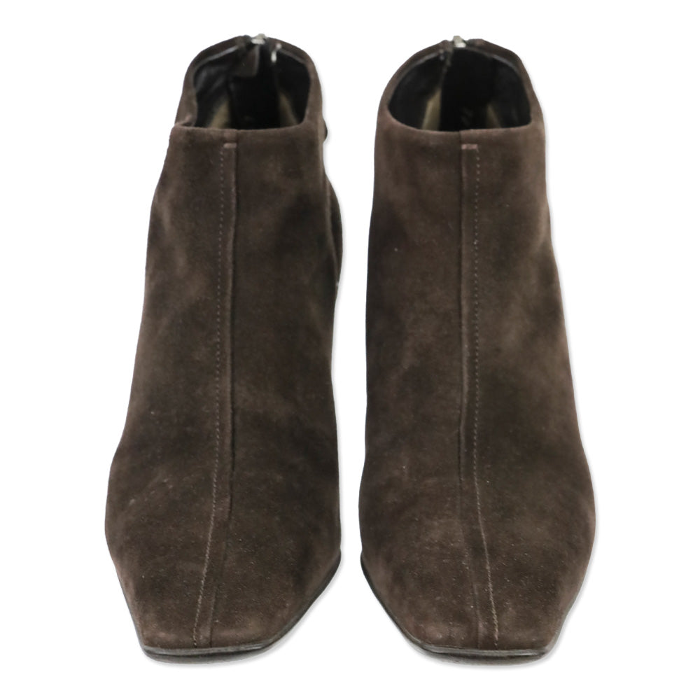 Prada Brown Suede Ankle Booties