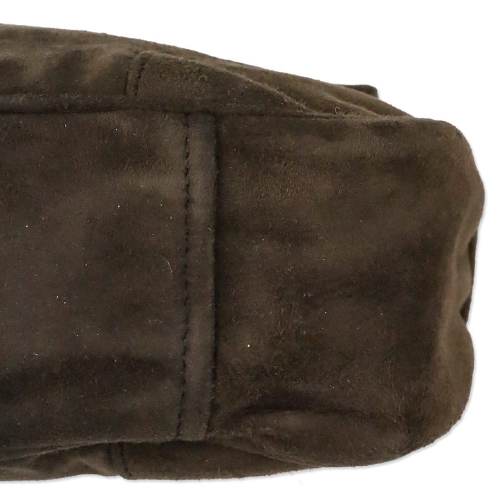 Prada Brown Suede Flap Shoulder Bag