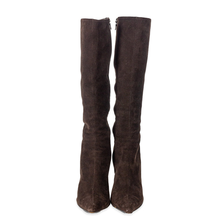 Prada Brown Suede Knee High Boots