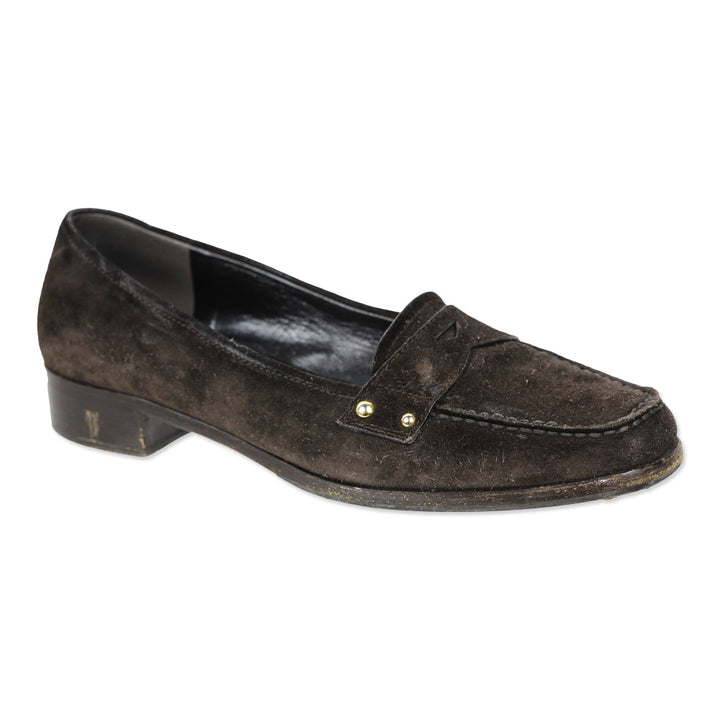 Prada Brown Suede Penny Loafer