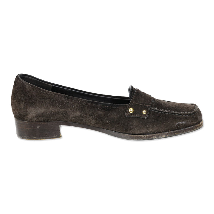 Prada Brown Suede Penny Loafer