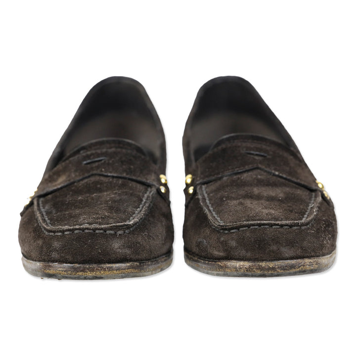 Prada Brown Suede Penny Loafer