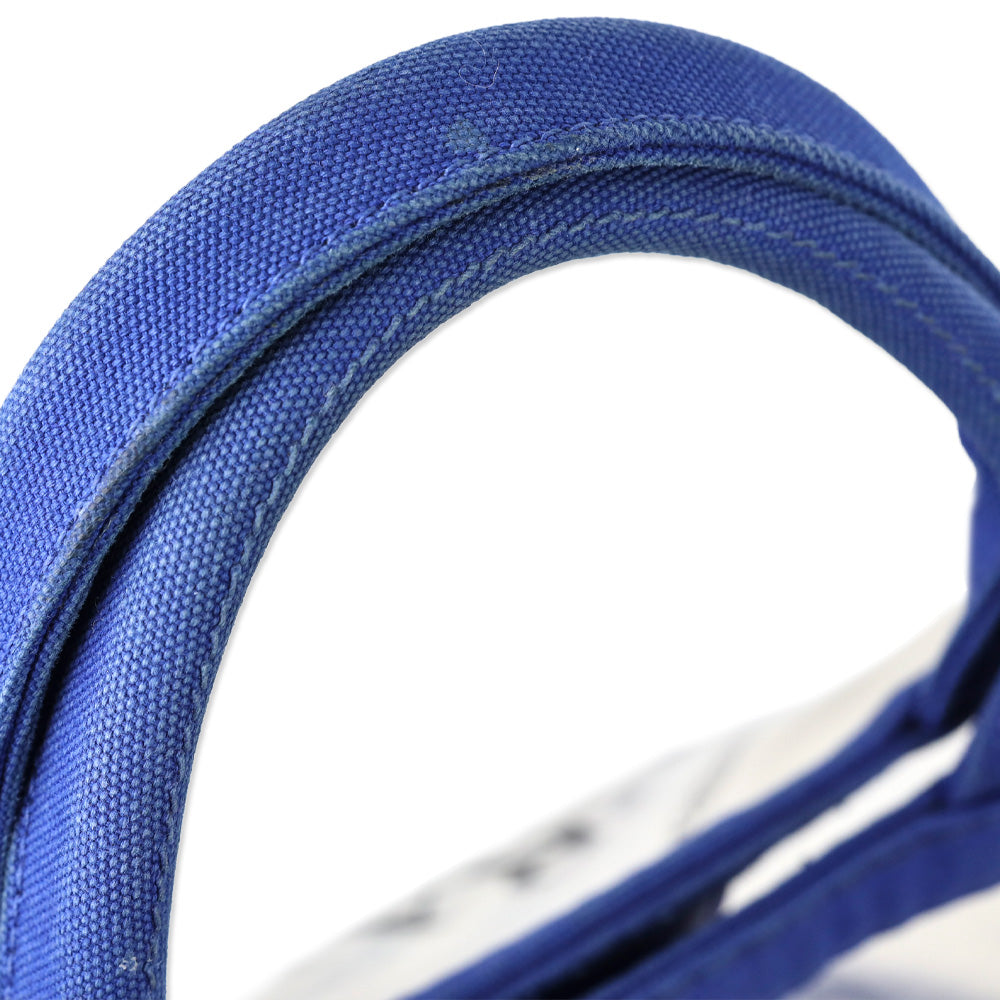 Prada Cobalt Blue Canvas/PVC Plastic Logo Tote Bag