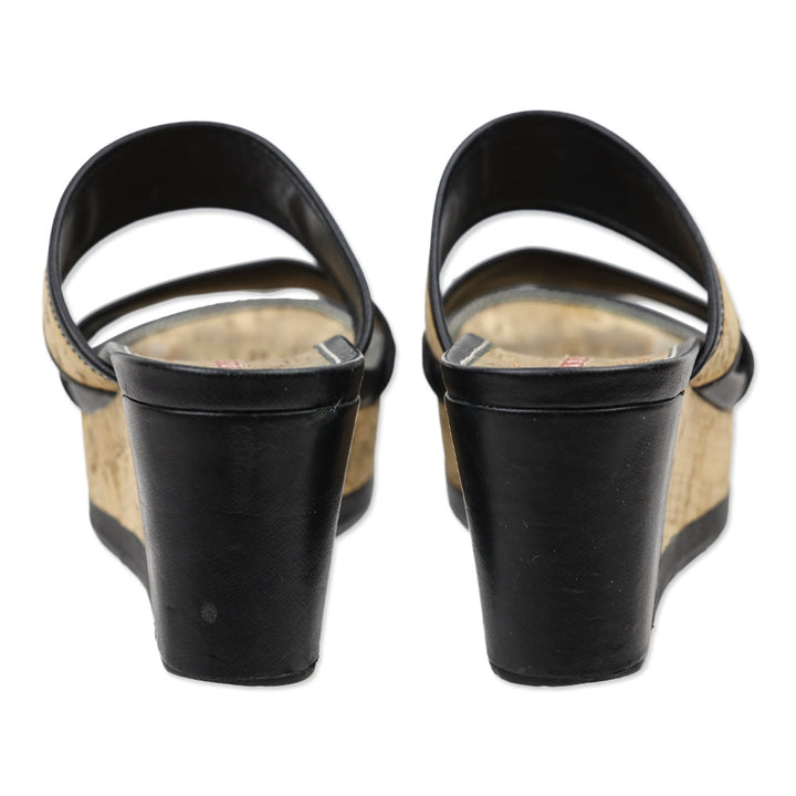 Prada Cork Platform Wedge Mule Sandals