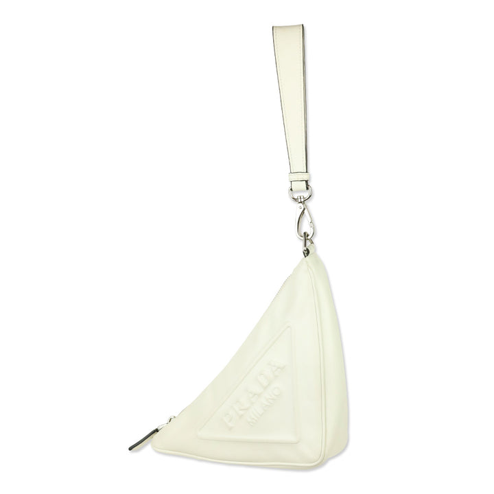 Prada Grace Lux Triangle Leather Pouch Wristlet