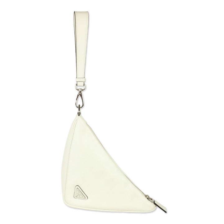 Prada Grace Lux Triangle Leather Pouch Wristlet