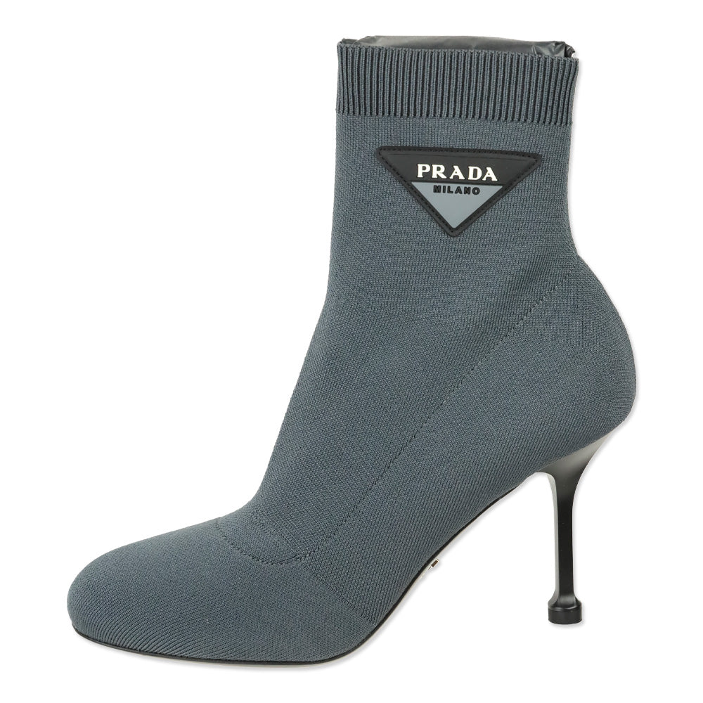 Prada Grey Logo 90 Sock Booties
