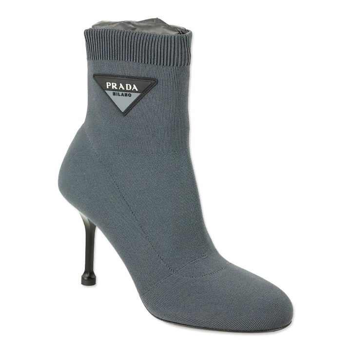 Prada Grey Logo 90 Sock Booties