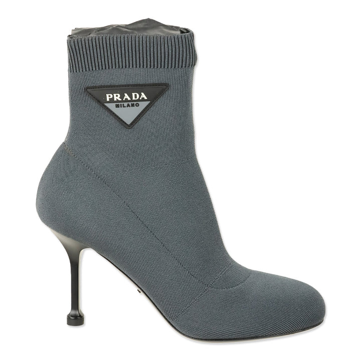 Prada Grey Logo 90 Sock Booties