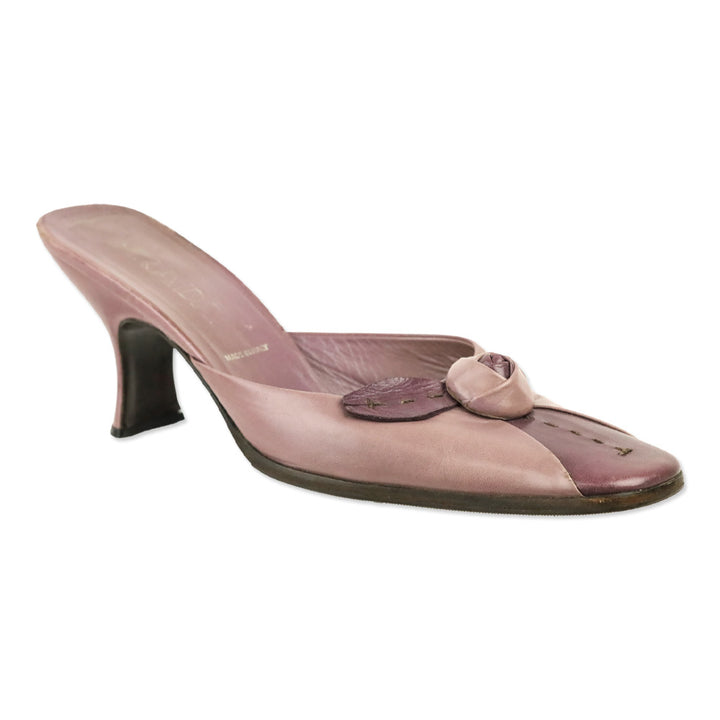 Prada Mauve Purple Leather Rose Mule Pump