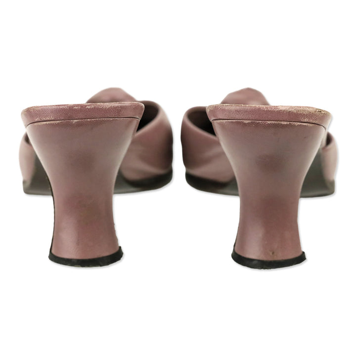 Prada Mauve Purple Leather Rose Mule Pump