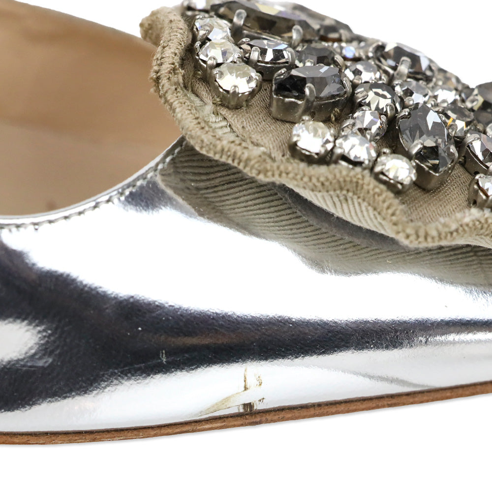 Prada Metallic Leather Crystal Medallion 110mm Pump