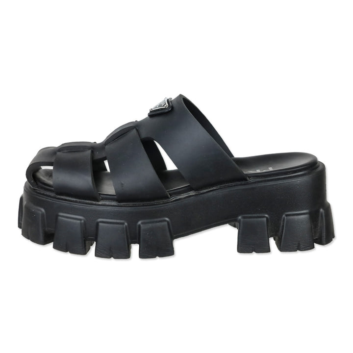 Prada Monolith Black Monolith Sabots Platform Fisherman Sandal