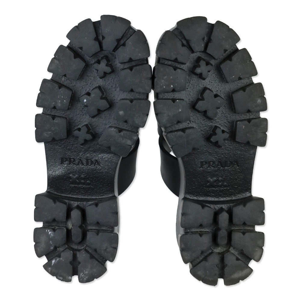 Prada Monolith Black Monolith Sabots Platform Fisherman Sandal