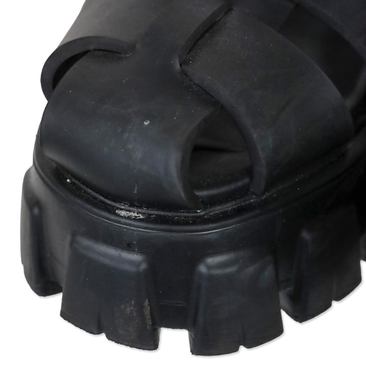 Prada Monolith Black Monolith Sabots Platform Fisherman Sandal