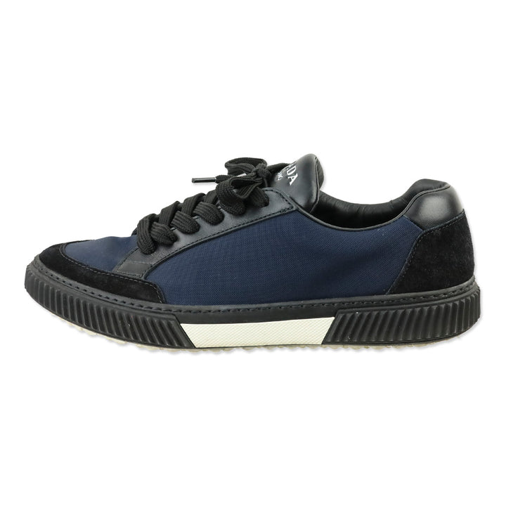 Prada Navy Blue Nylon Stratus Low-Top Sneakers