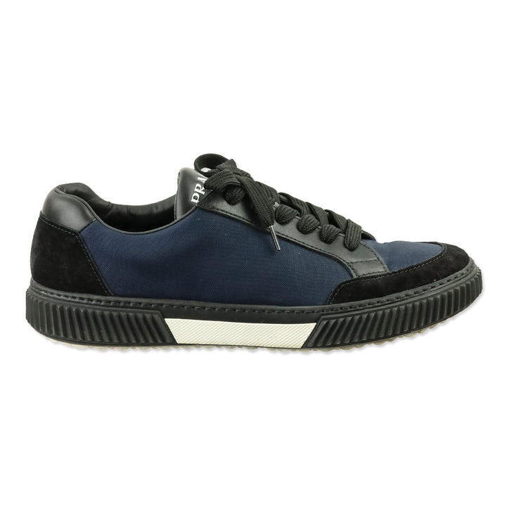 Prada Navy Blue Nylon Stratus Low-Top Sneakers