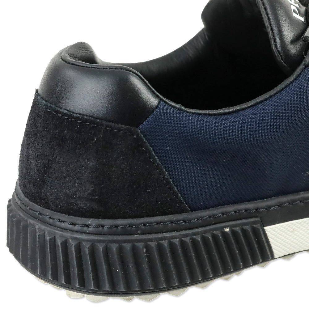 Prada Navy Blue Nylon Stratus Low-Top Sneakers