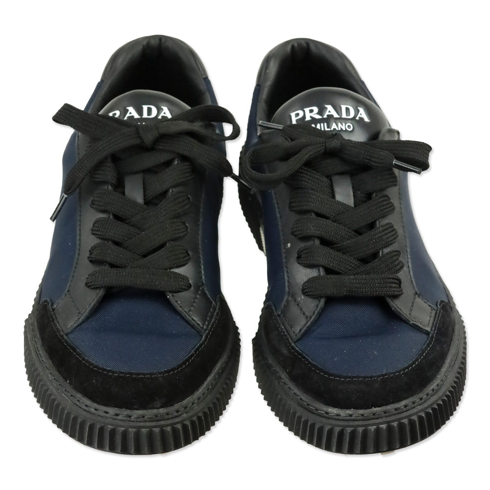 Prada Navy Blue Nylon Stratus Low-Top Sneakers