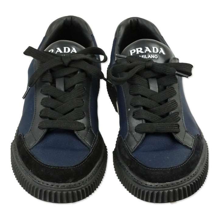 Prada Navy Blue Nylon Stratus Low-Top Sneakers