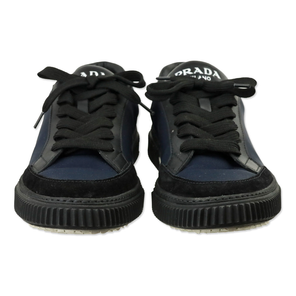 Prada Navy Blue Nylon Stratus Low-Top Sneakers