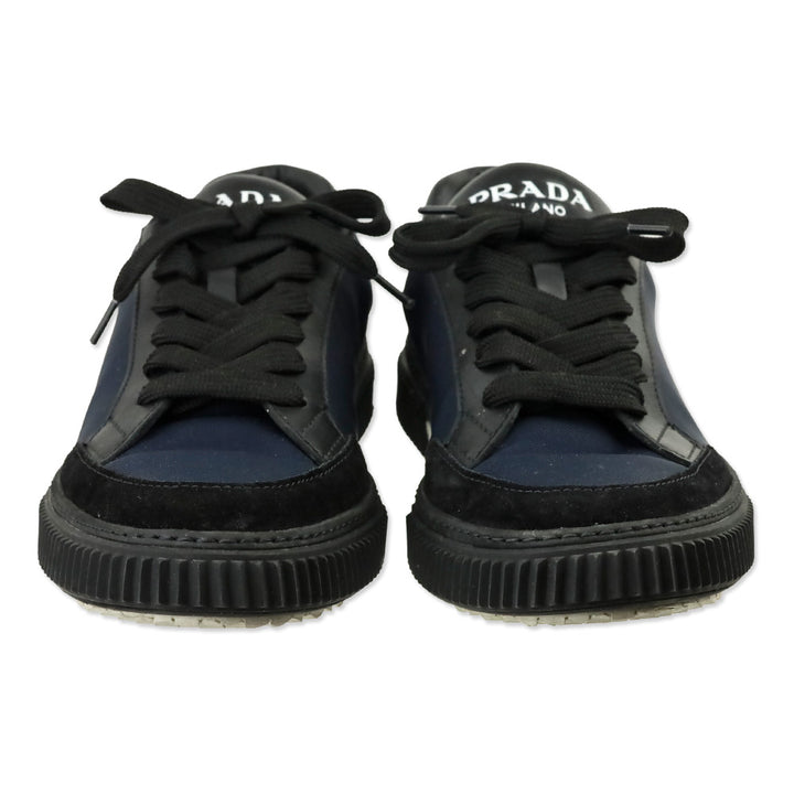 Prada Navy Blue Nylon Stratus Low-Top Sneakers
