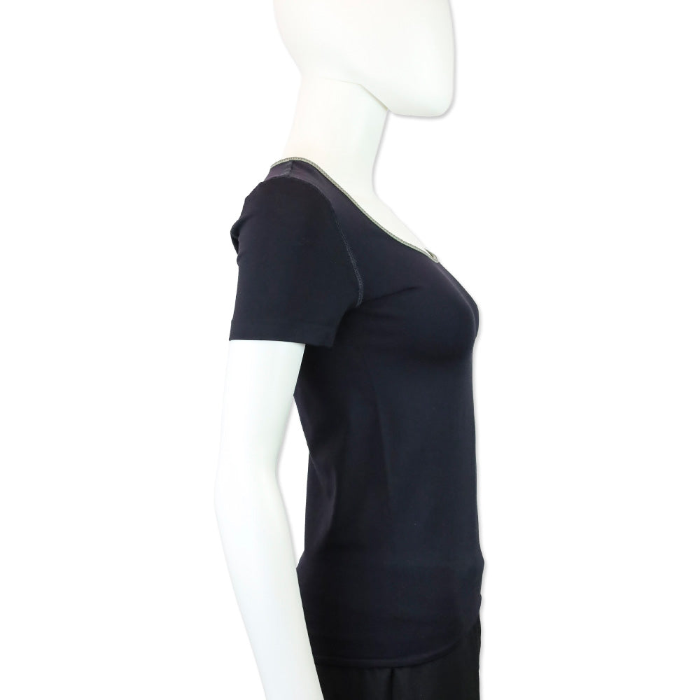 Prada Navy Blue Scoop Neck Tee Shirt Top