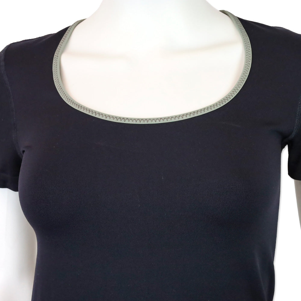 Prada Navy Blue Scoop Neck Tee Shirt Top