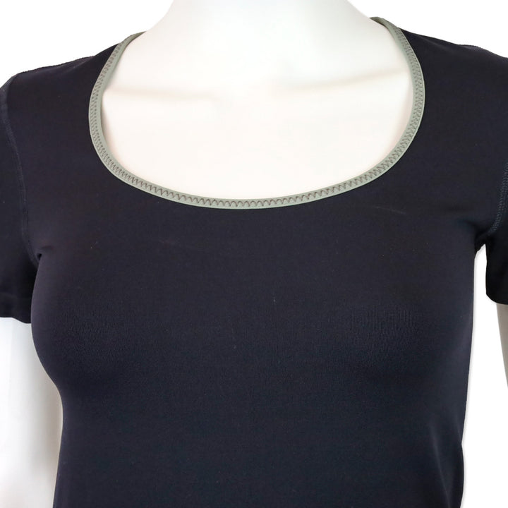 Prada Navy Blue Scoop Neck Tee Shirt Top