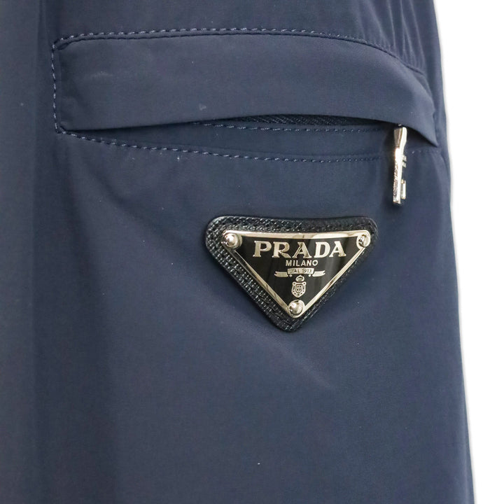 Prada Navy Nylon Hooded Zip-Up Jacket