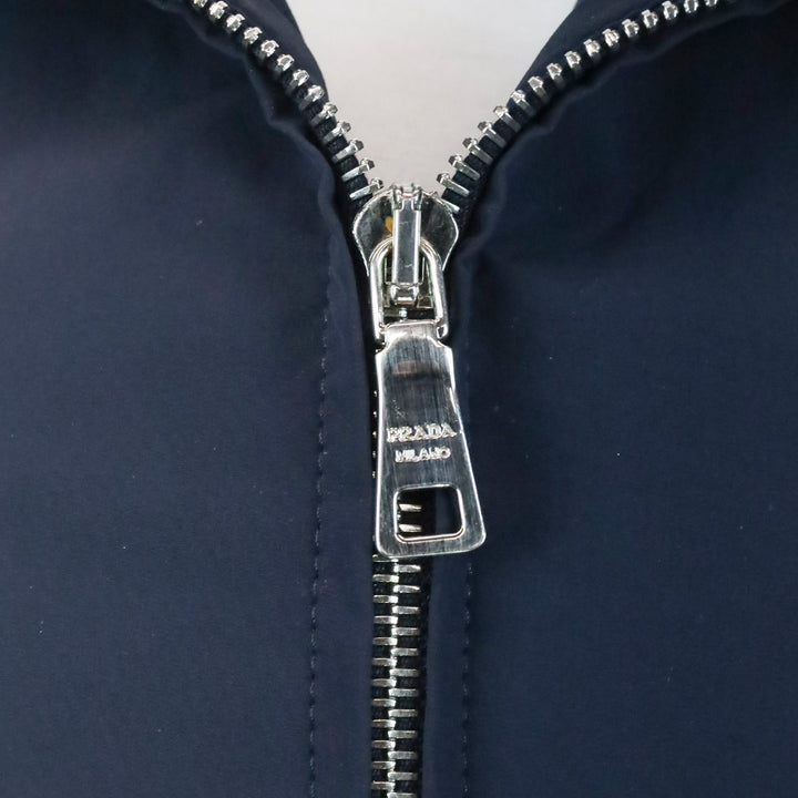 Prada Navy Nylon Hooded Zip-Up Jacket