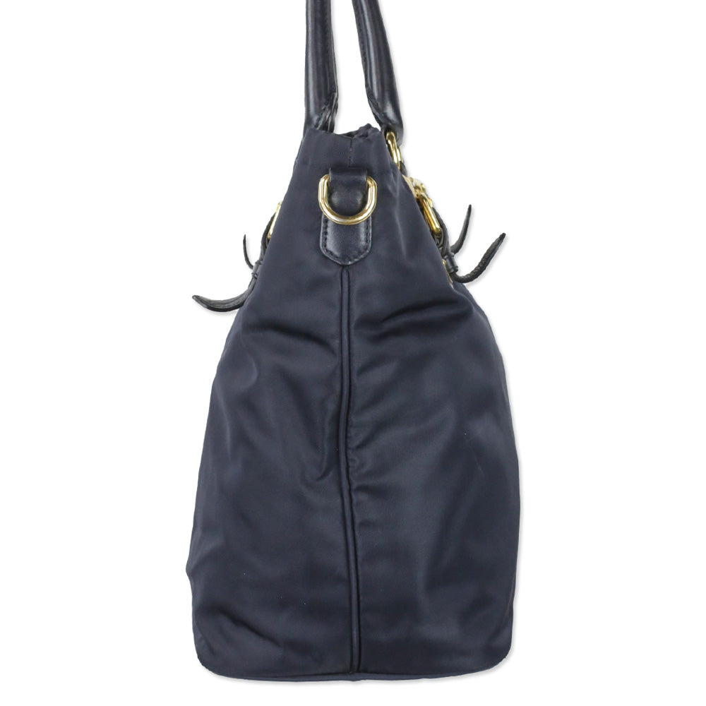 Prada Navy Tessuto Nylon Tote Bag