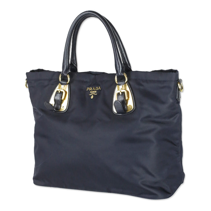 Prada Navy Tessuto Nylon Tote Bag
