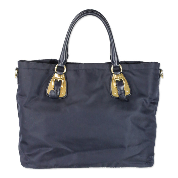 Prada Navy Tessuto Nylon Tote Bag