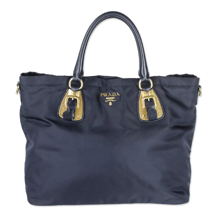 Prada Navy Tessuto Nylon Tote Bag