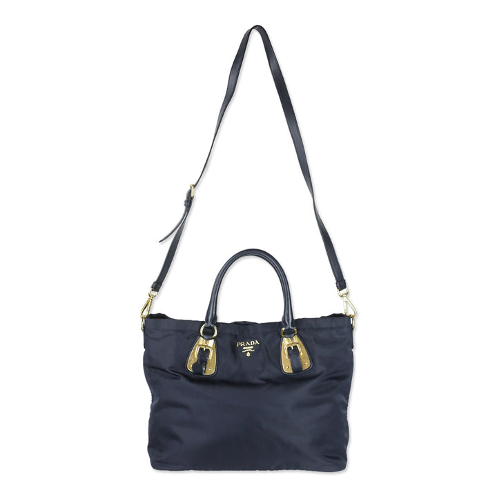Prada Navy Tessuto Nylon Tote Bag