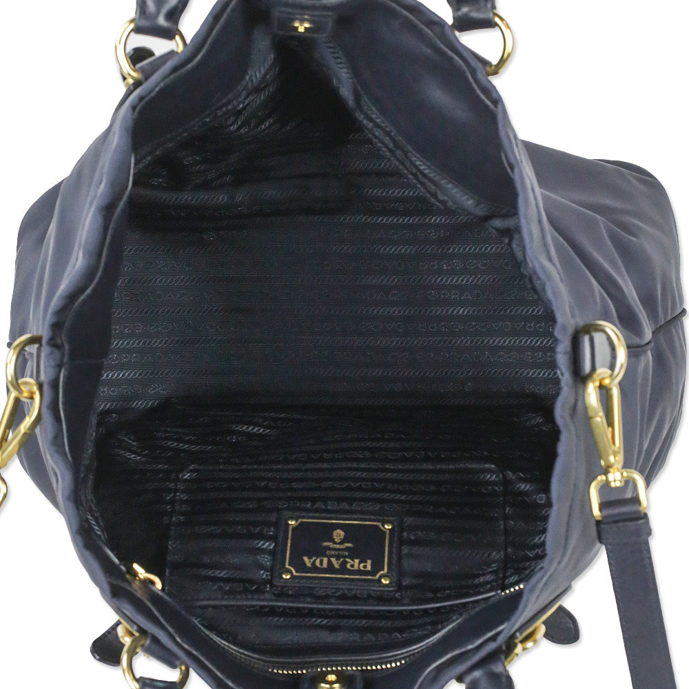 Prada Navy Tessuto Nylon Tote Bag