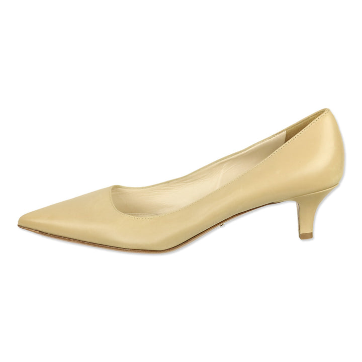 Prada Nude Leather Kitten Pump