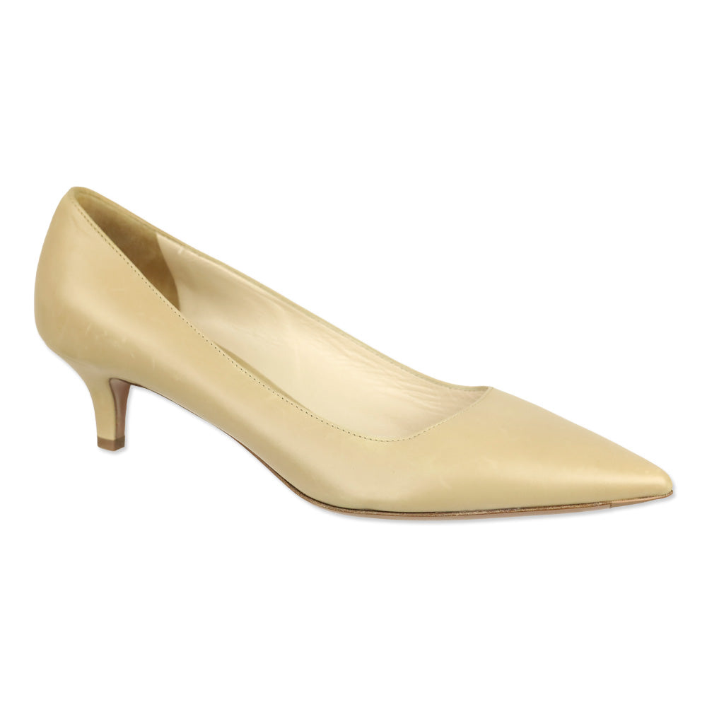 Prada Nude Leather Kitten Pump