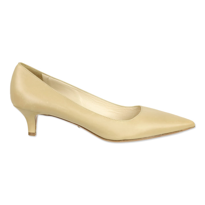 Prada Nude Leather Kitten Pump