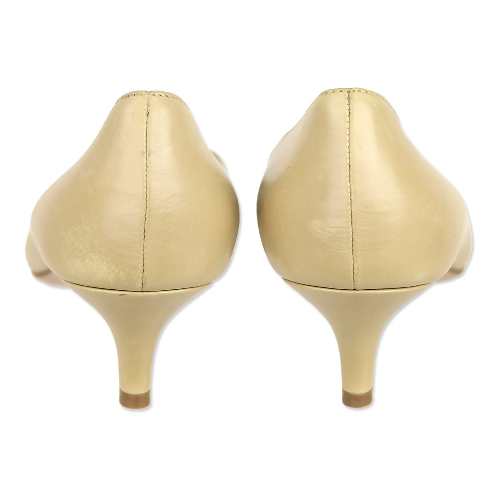 Prada Nude Leather Kitten Pump
