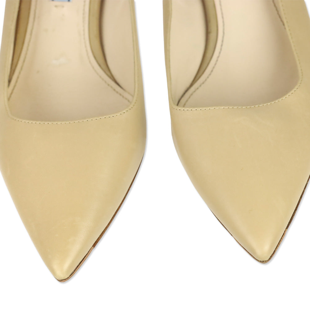 Prada Nude Leather Kitten Pump