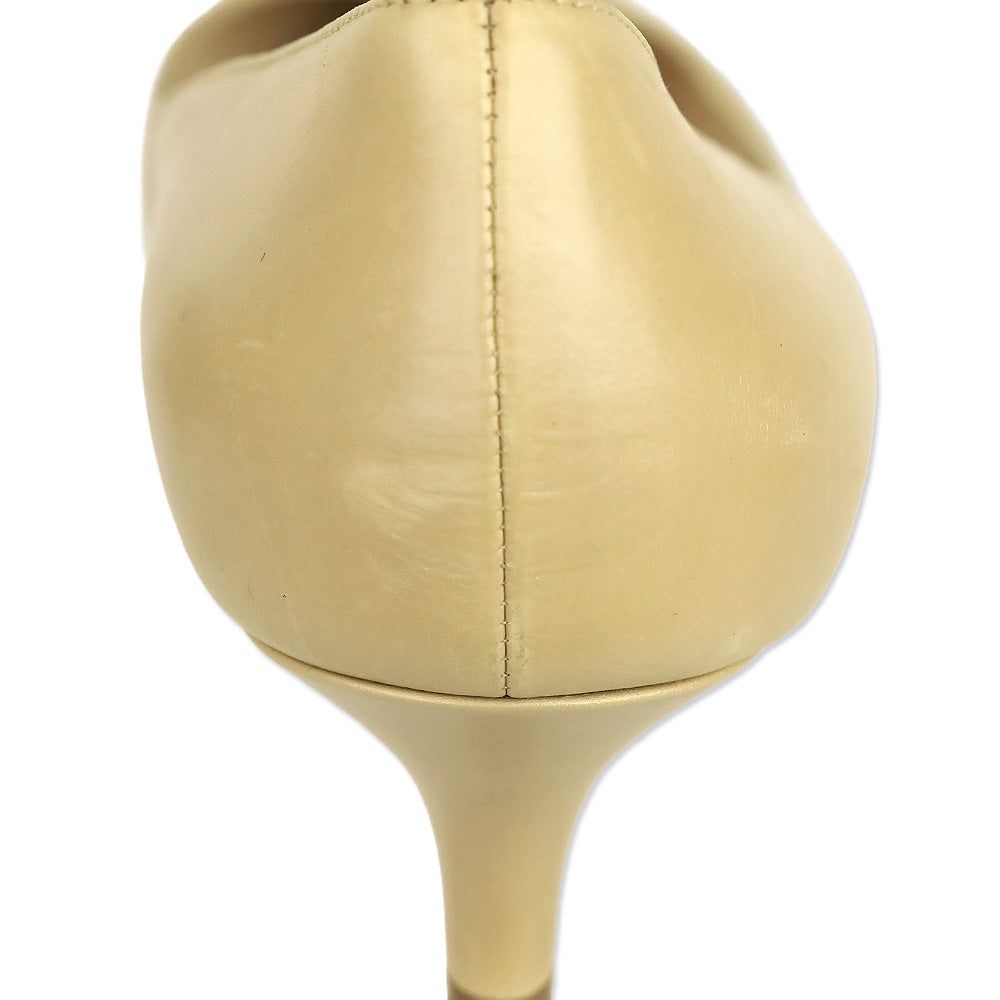 Prada Nude Leather Kitten Pump