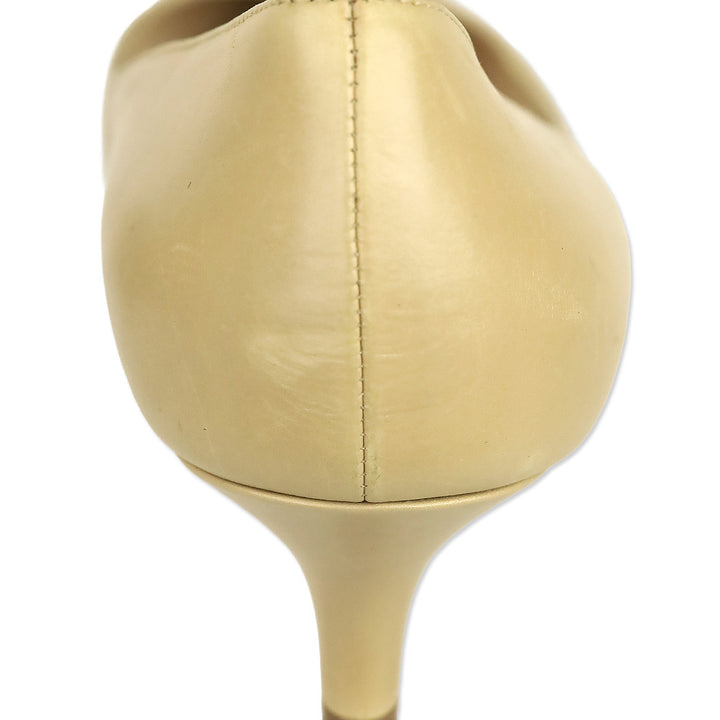 Prada Nude Leather Kitten Pump