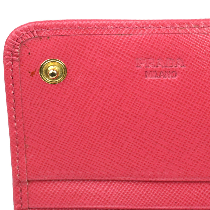 Prada Pink Saffiano Bow Continental Wallet