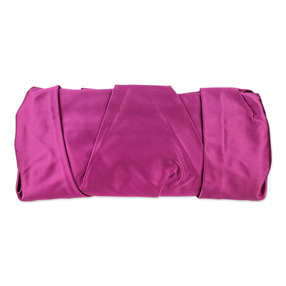 Prada Purple Satin Pleated Raso Clutch