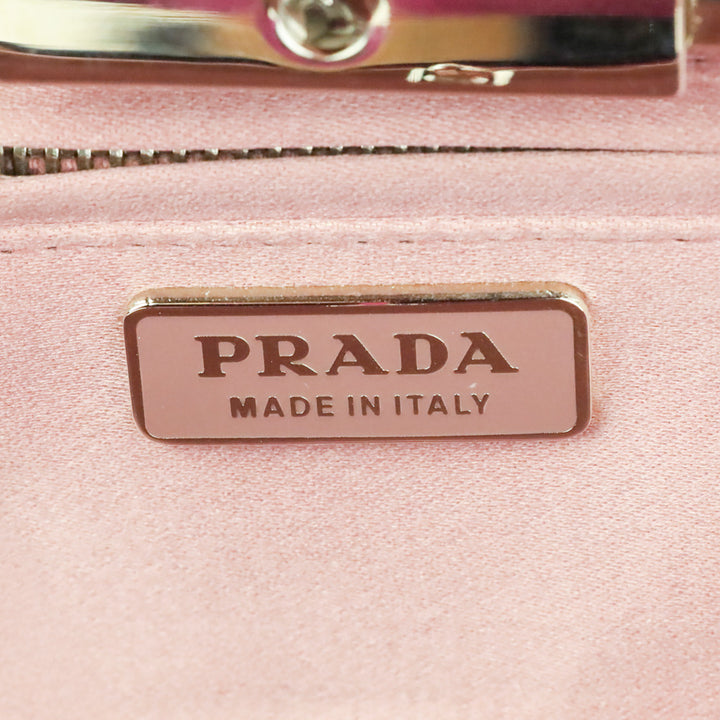 Prada Purple Satin Pleated Raso Clutch